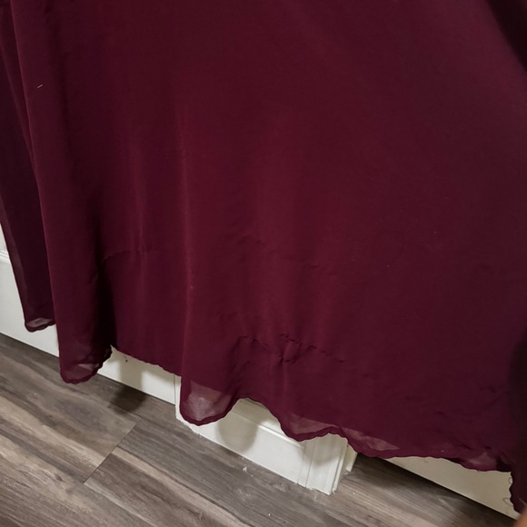 BHLDN Elegant Burgundy Sleeveless Dress - Picture 6 of 12